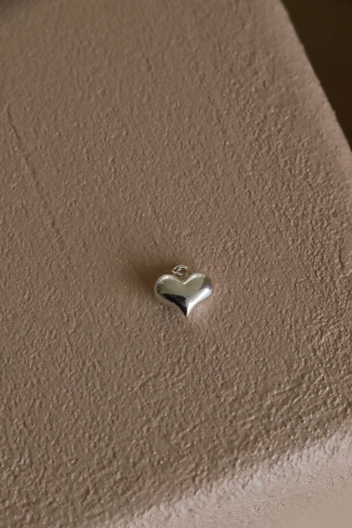 STERLING PUFF HEART CHARM