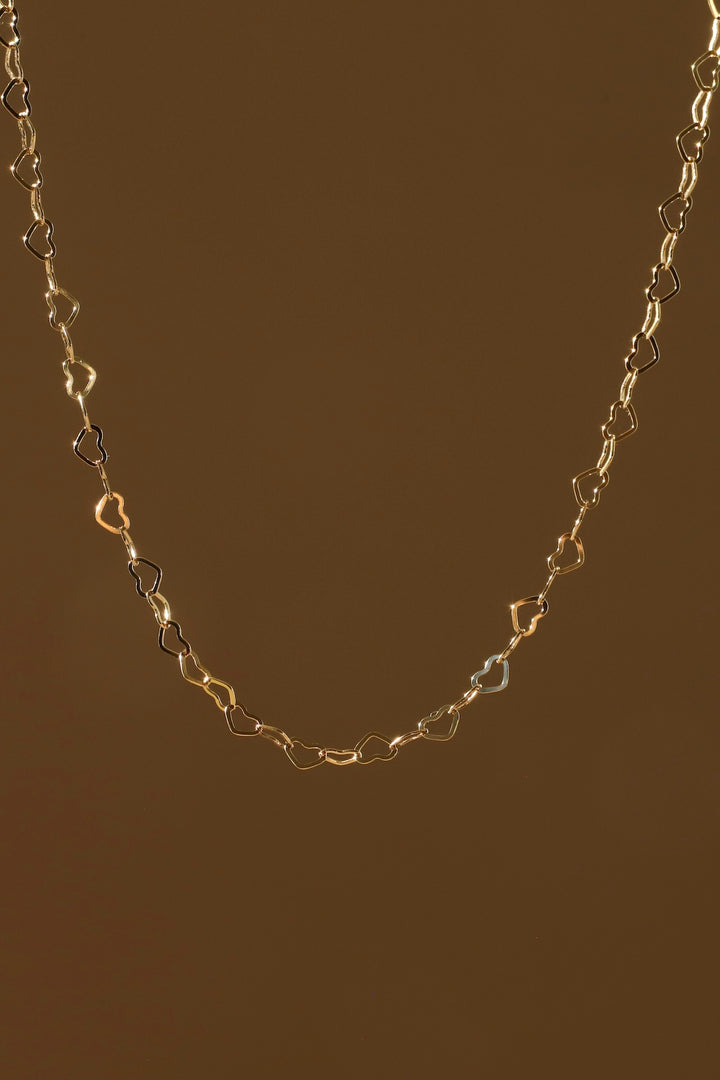 GOLD FILLED HEART LINK NECKLACE