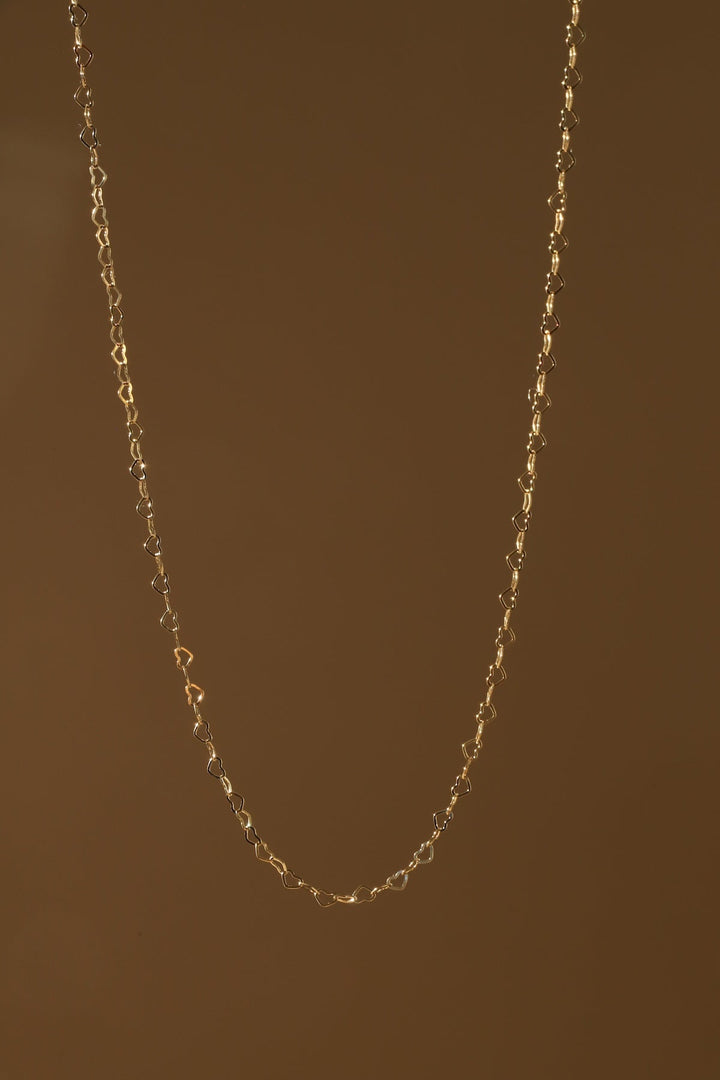 GOLD FILLED HEART LINK NECKLACE