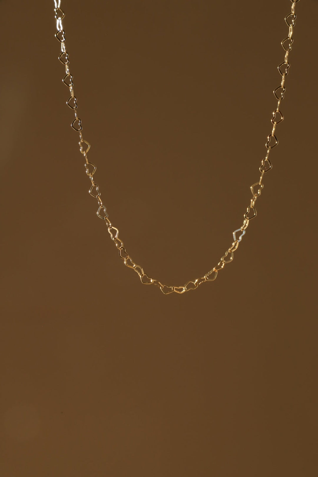 GOLD FILLED HEART LINK NECKLACE