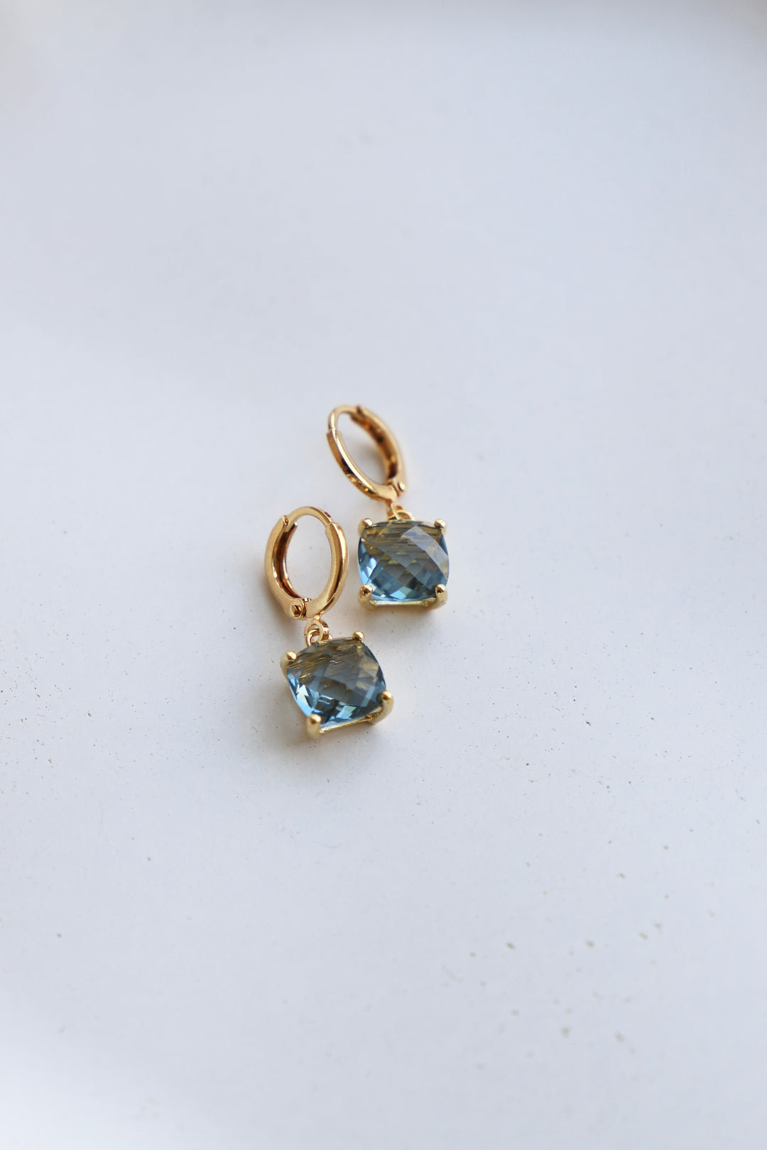 MIDNIGHT BLUE SQUARE DROP EARRINGS