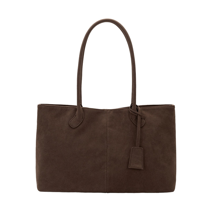 IRENE VEGAN SUEDE TOTE - CHOCOLATE