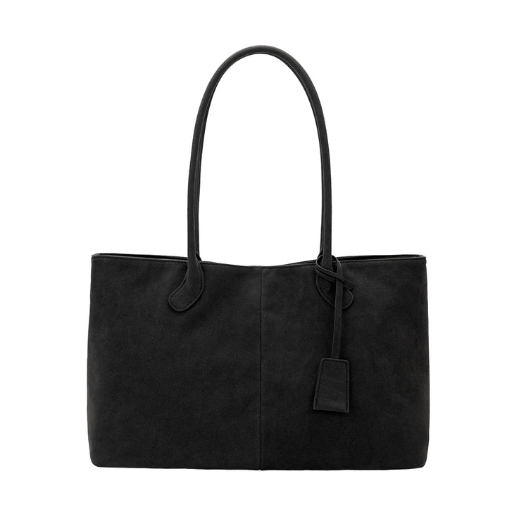 IRENE VEGAN SUEDE TOTE - BLACK