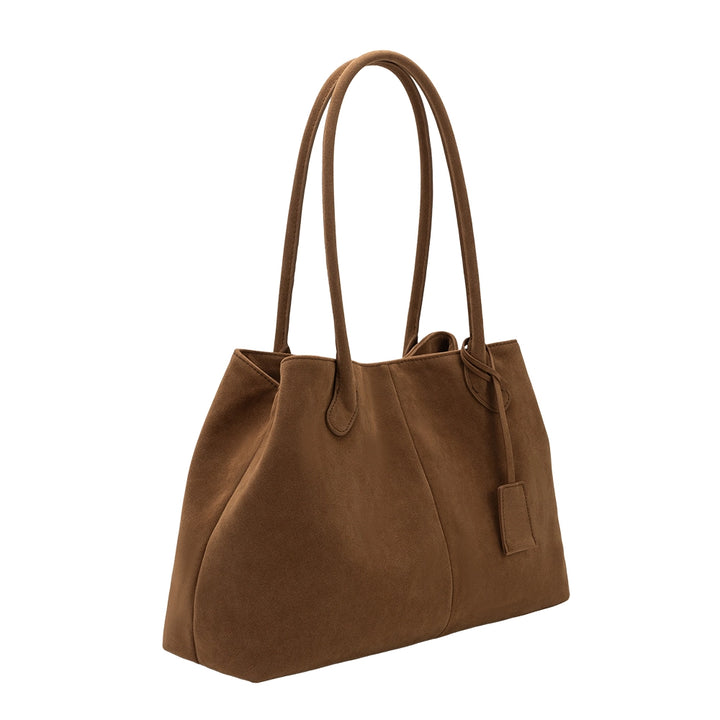 IRENE VEAGN SUEDE TOTE - TAN