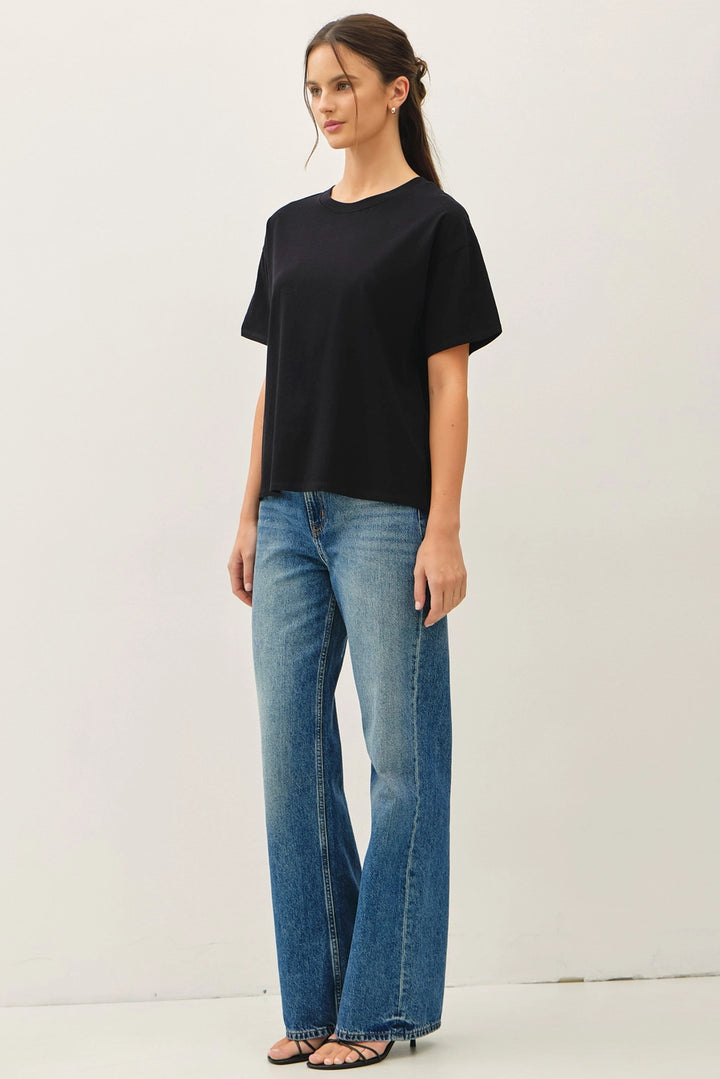 JADE BOXY TEE - BLACK