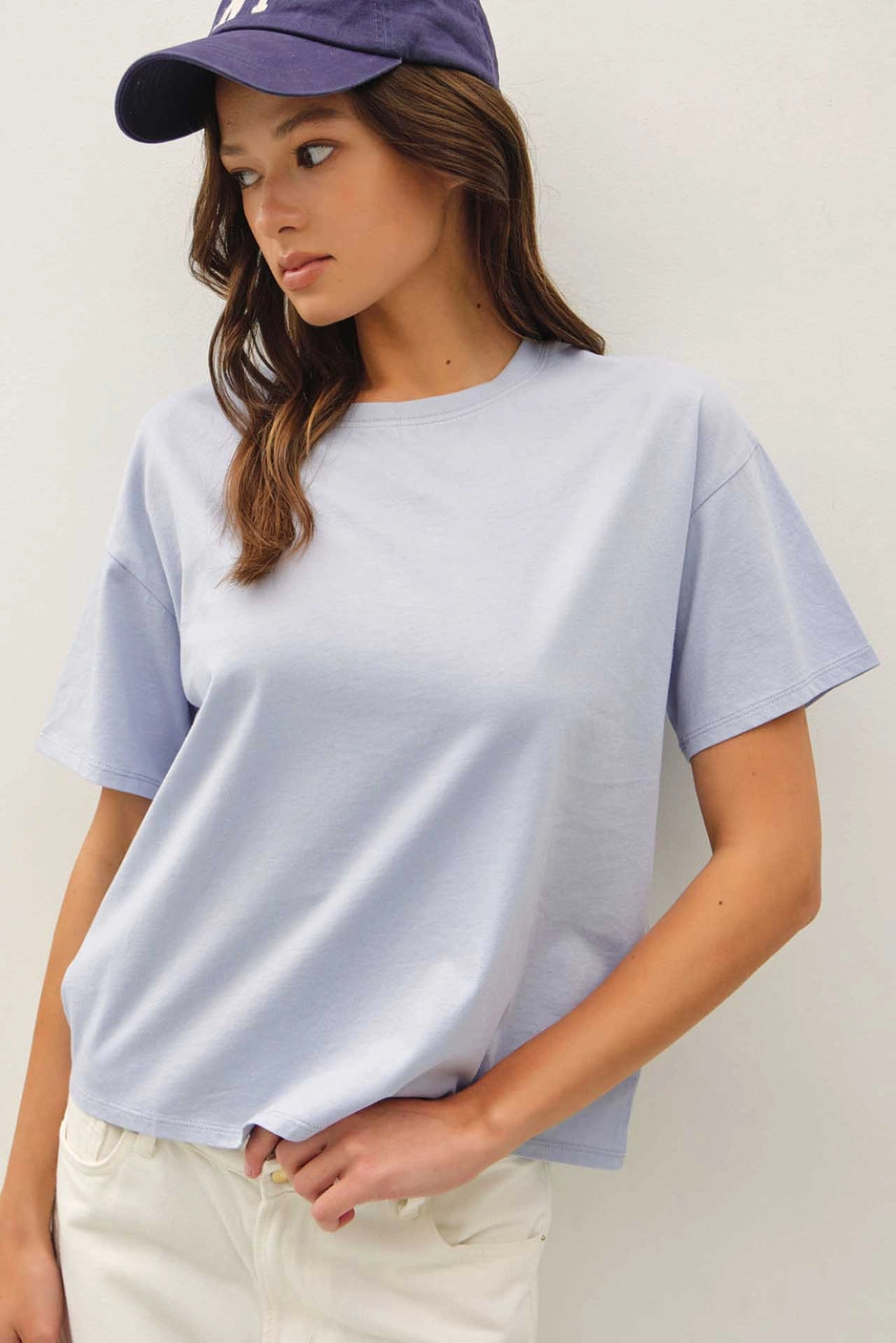 JADE BOXY TEE - CHAMBRAY