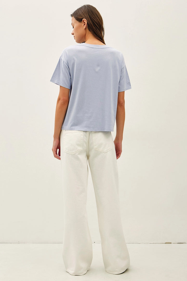 JADE BOXY TEE - CHAMBRAY