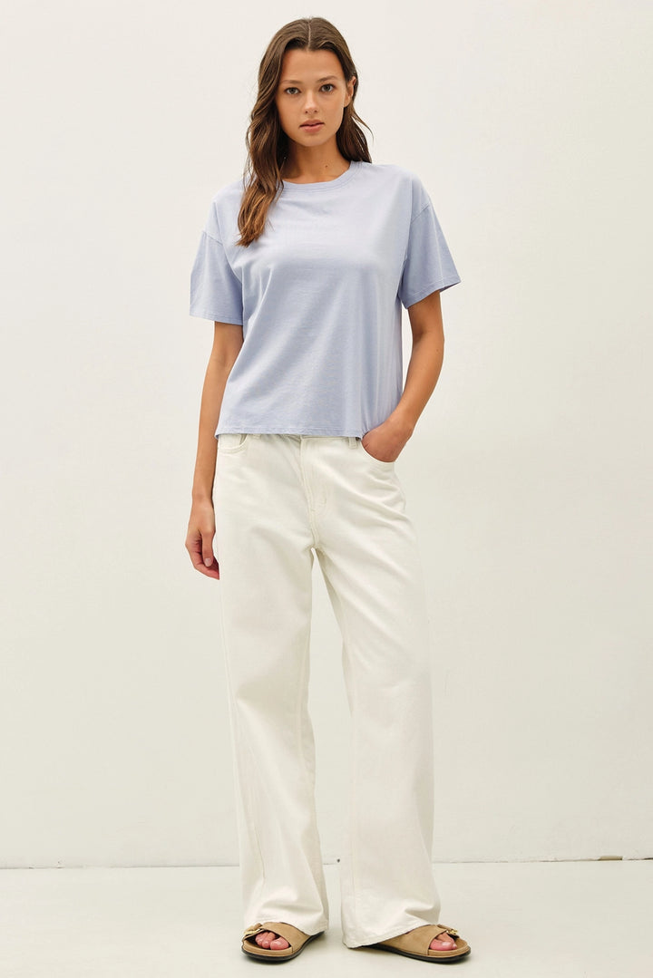 JADE BOXY TEE - CHAMBRAY