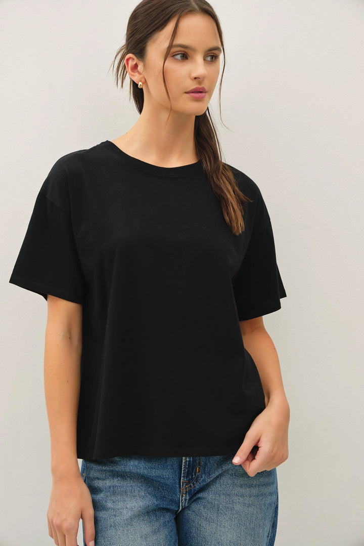 JADE BOXY TEE - BLACK