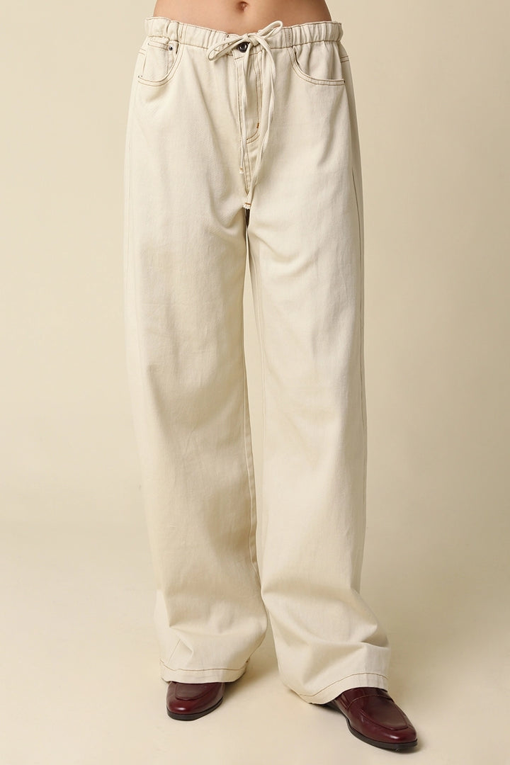 KAYLYN DRAWSTRING PANT - TAUPE