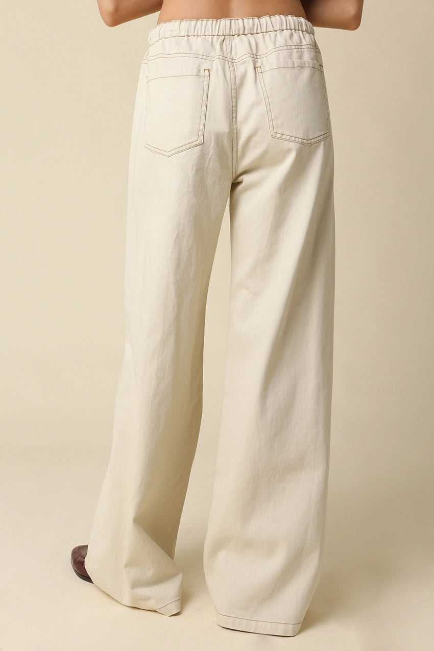 KAYLYN DRAWSTRING PANT - TAUPE