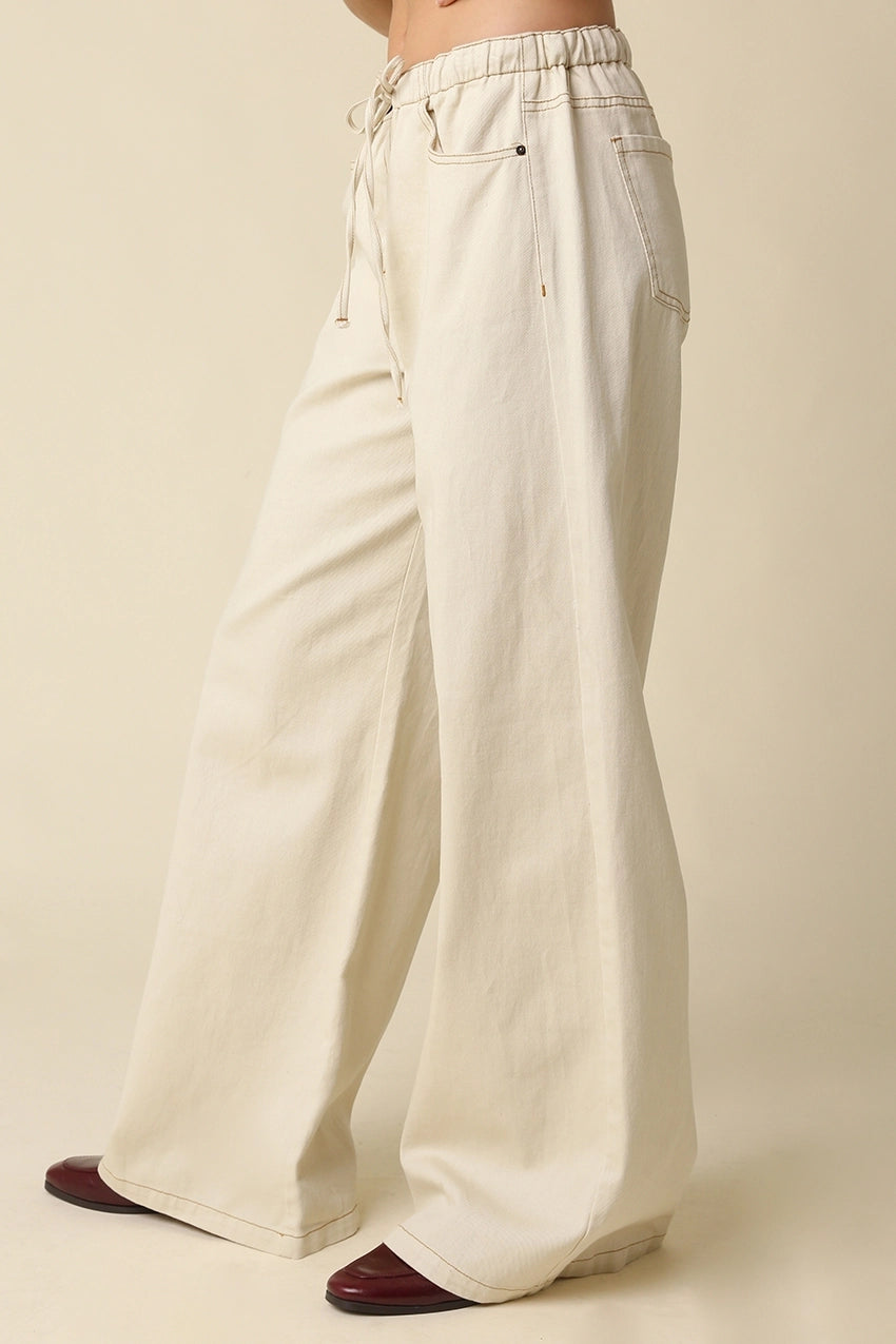 KAYLYN DRAWSTRING PANT - TAUPE