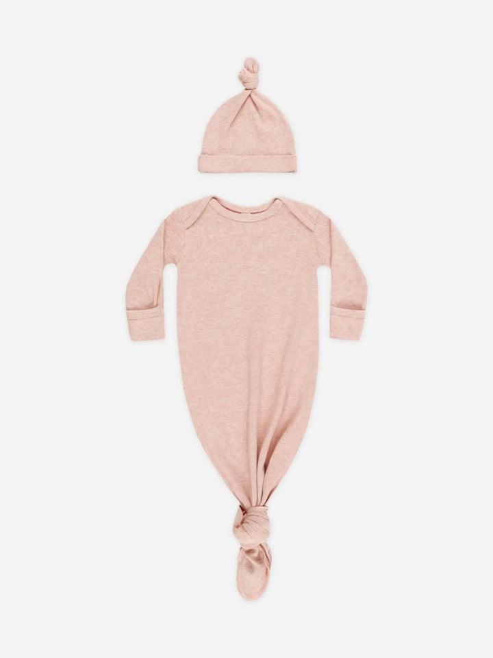 KNOTTED BABY GOWN + HAT