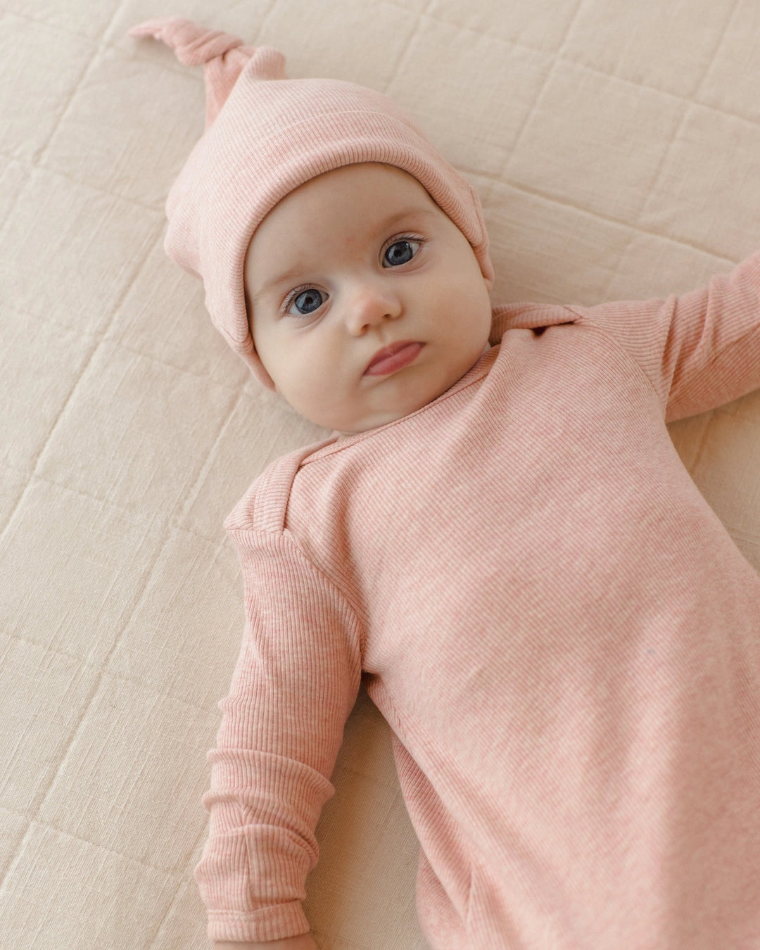 KNOTTED BABY GOWN + HAT