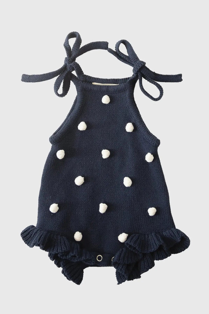 KNIT ROMPER - POLKA DOT