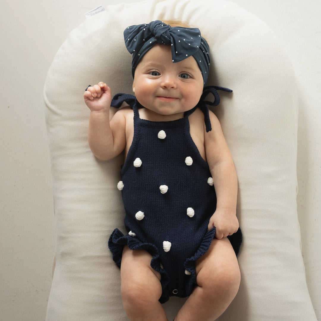KNIT ROMPER - POLKA DOT