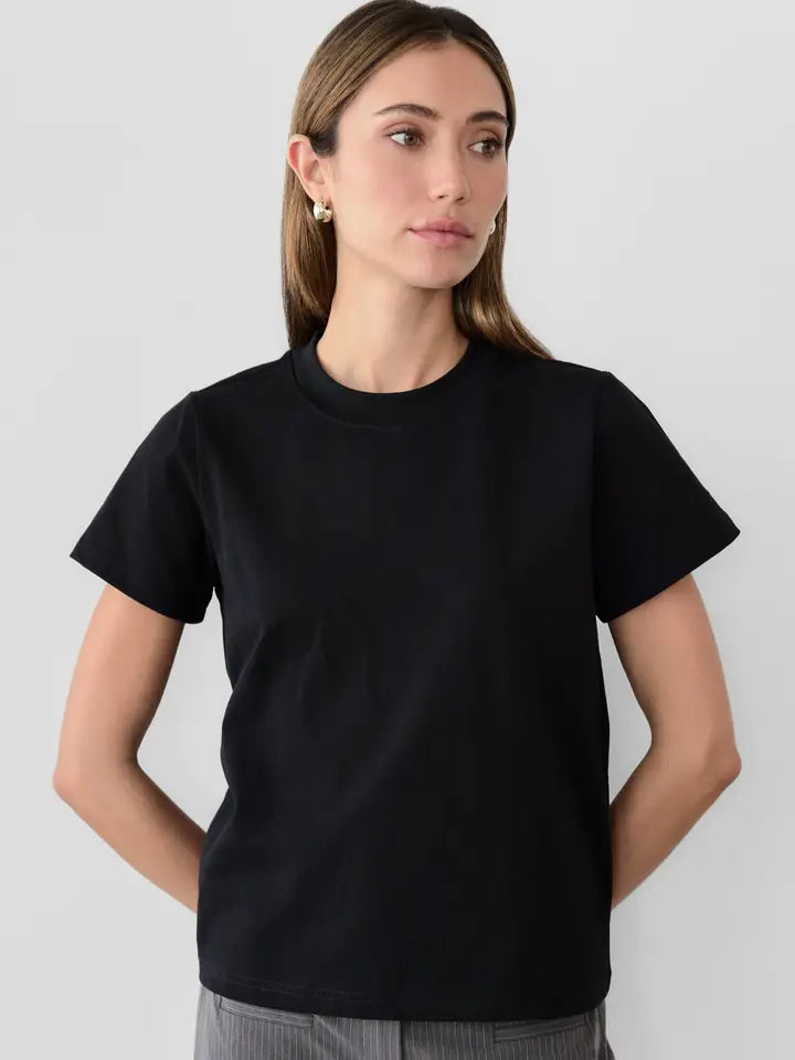 LANIE LONG TOP - BLACK