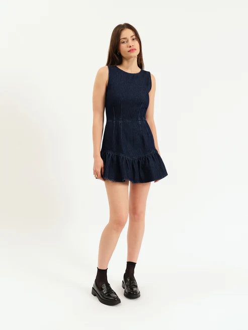 LAUREL MINI DRESS - MOONLIGHT RINSE