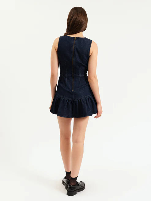 LAUREL MINI DRESS - MOONLIGHT RINSE