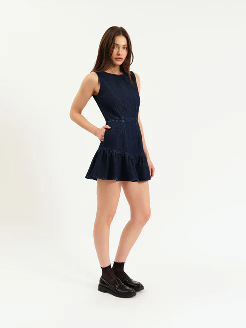 LAUREL MINI DRESS - MOONLIGHT RINSE