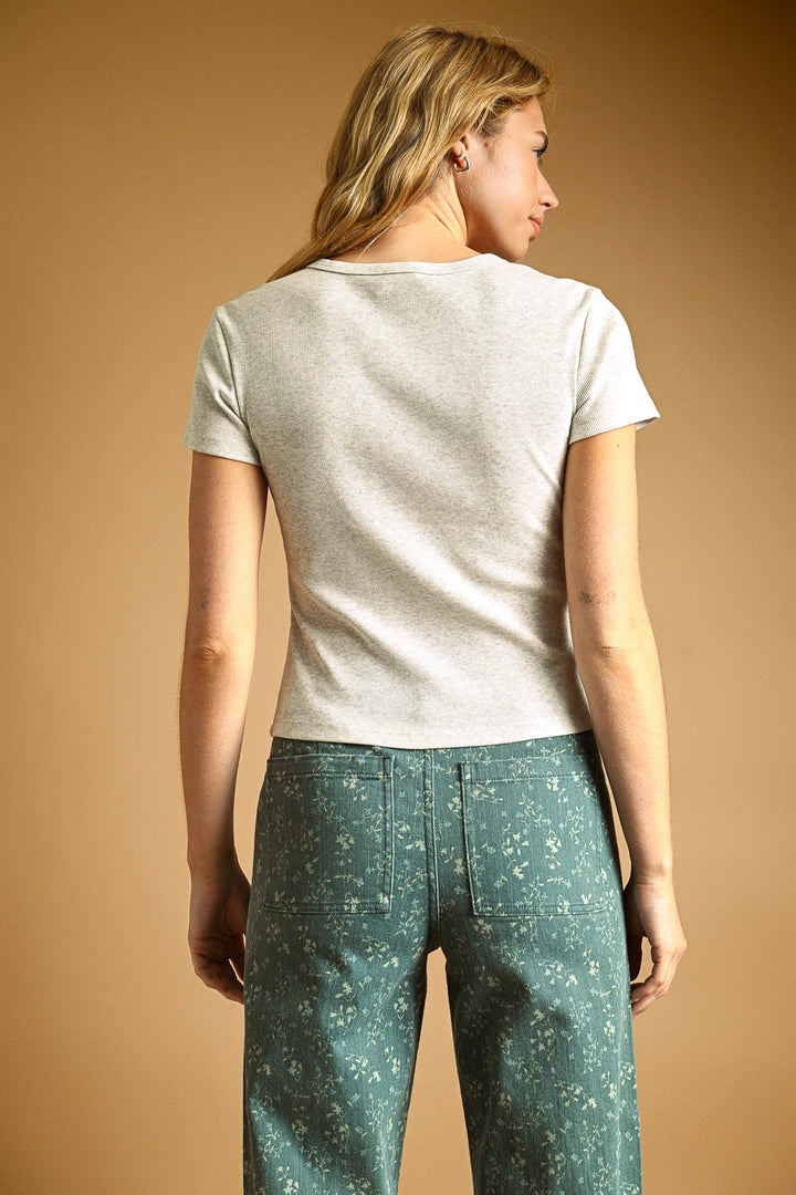 LUCA TEE - HEATHER GREY