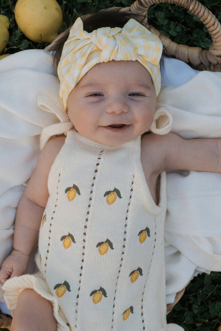 KNIT ROMPER - LEMONS