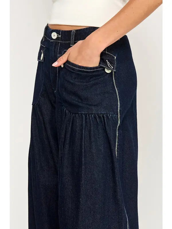 DARK WASH LOTUS JEAN