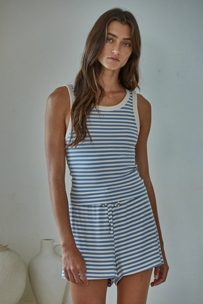 LUCY KNIT TANK - BLUE