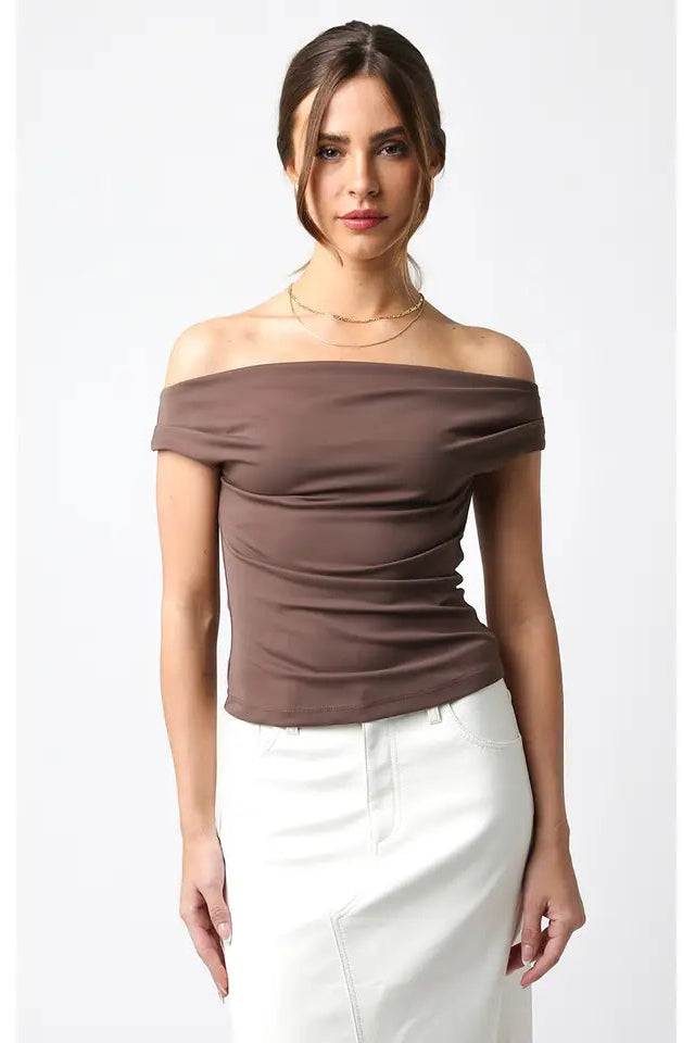 MACEY TOP - TAUPE