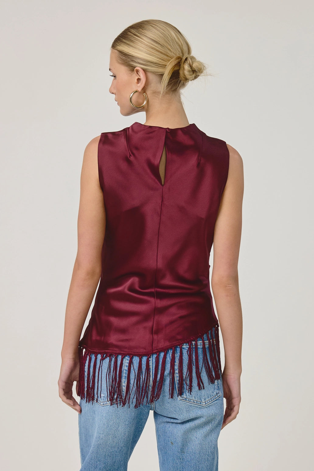 MARAIS SATIN FRINGE TOP