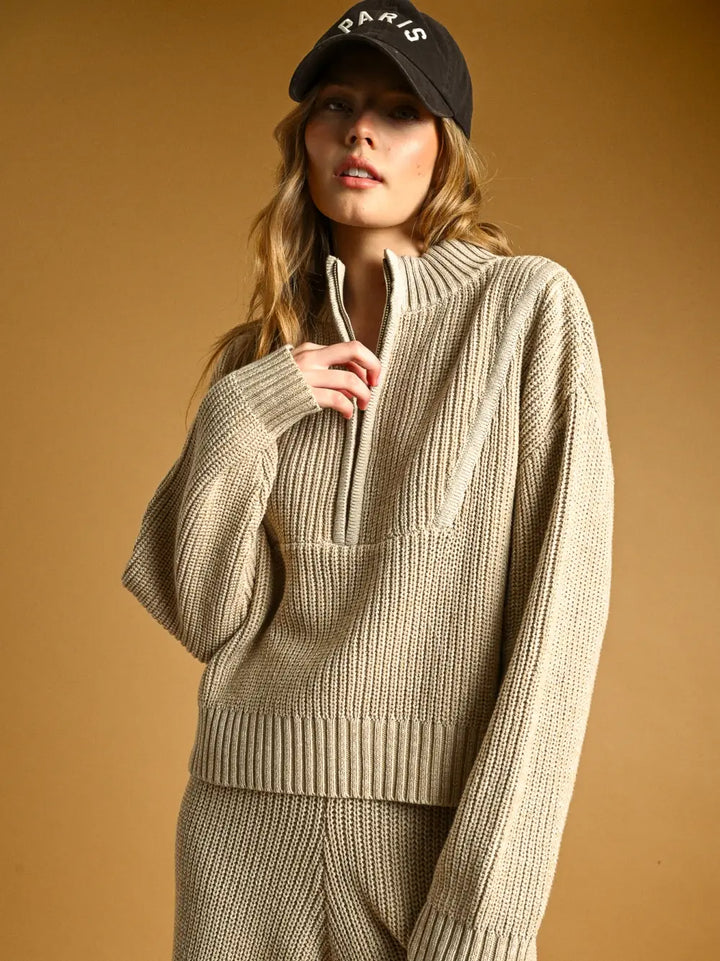 MARI KNIT HALF ZIP