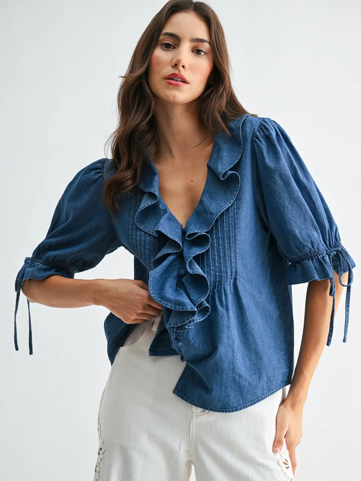 MICHELLE DENIM BLOUSE