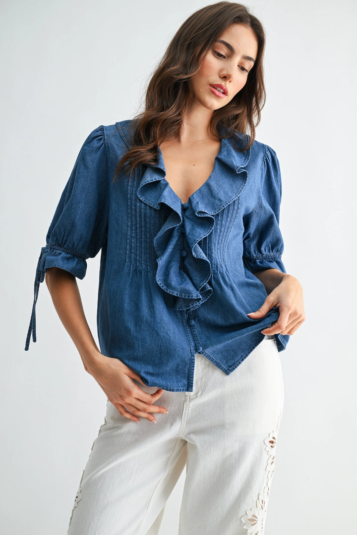 MICHELLE DENIM BLOUSE