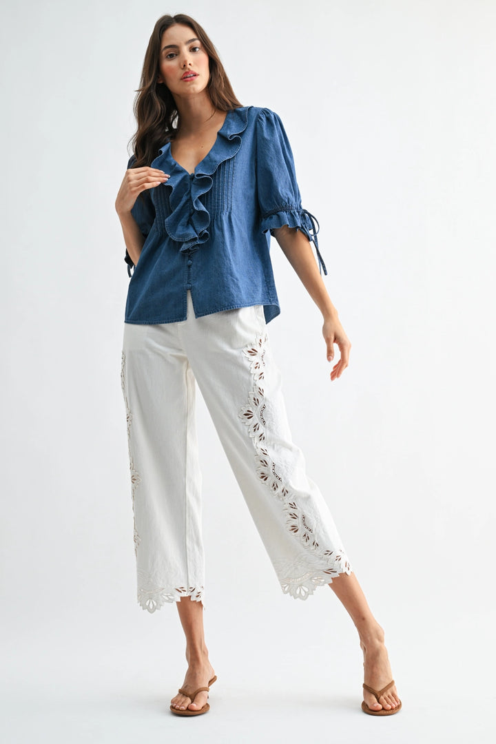 MICHELLE DENIM BLOUSE