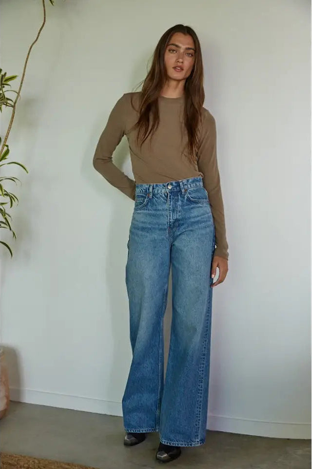 KNIT MOCK NECK LONG SLEEVE