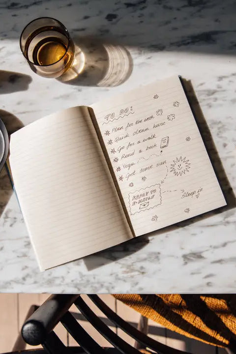 LINED NOTEBOOK - BLUE MOTIF