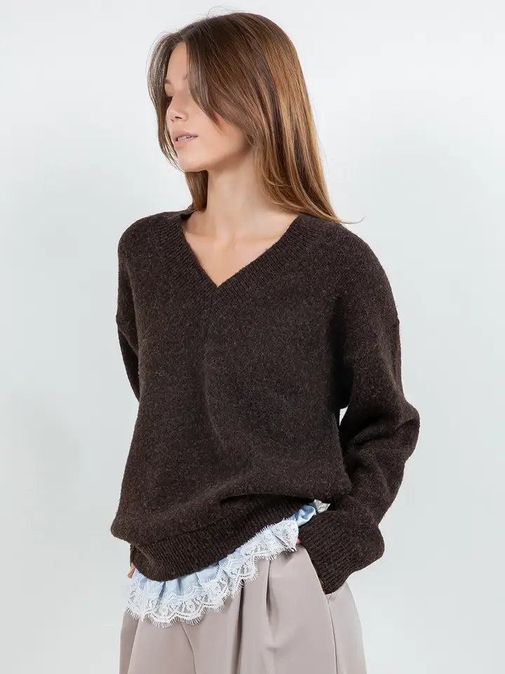 ORLA LACE TRIM SWEATER
