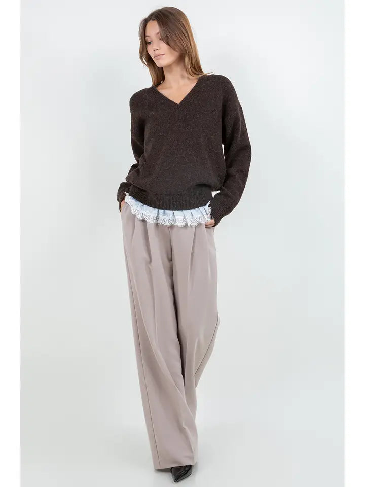 ORLA LACE TRIM SWEATER