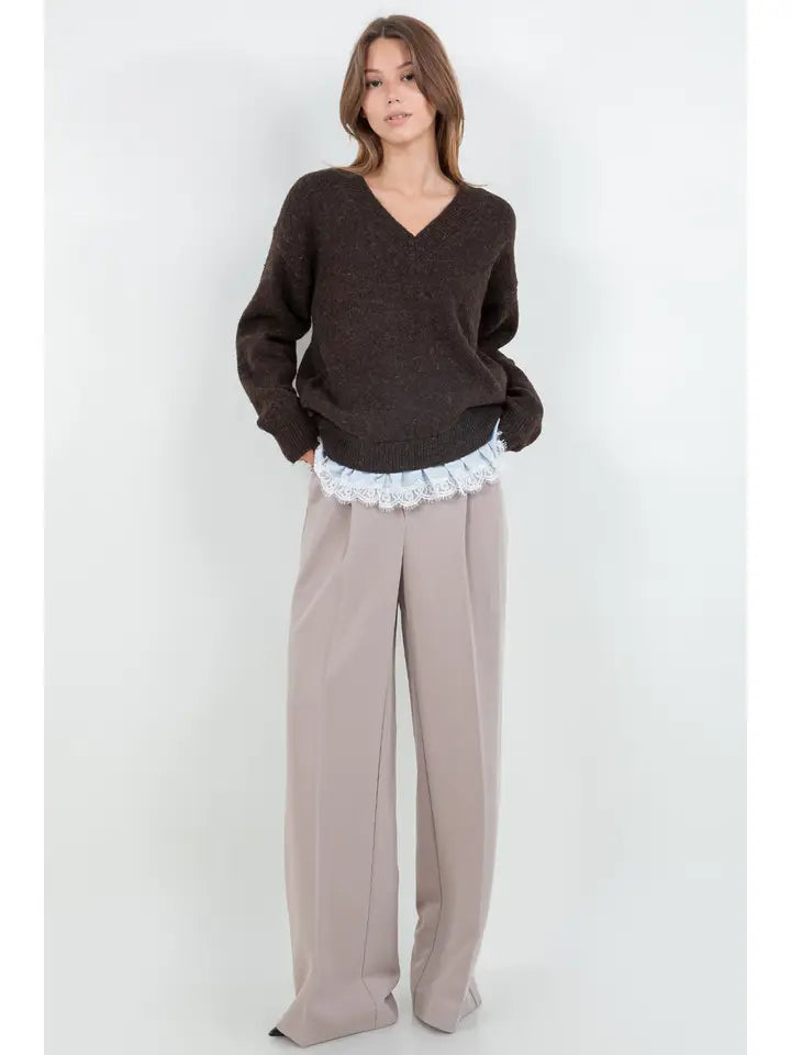 ORLA LACE TRIM SWEATER