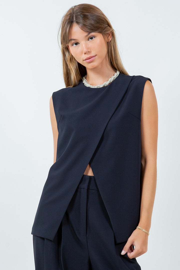 CAL WOVEN OVERLAP TOP