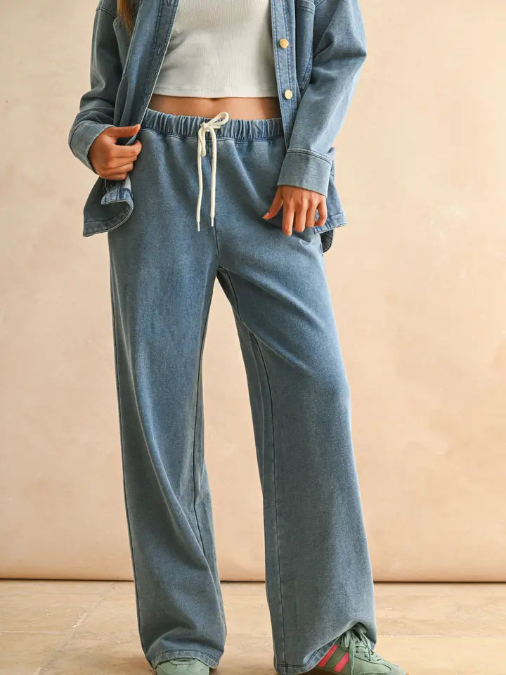 WASHED KNIT PANTS
