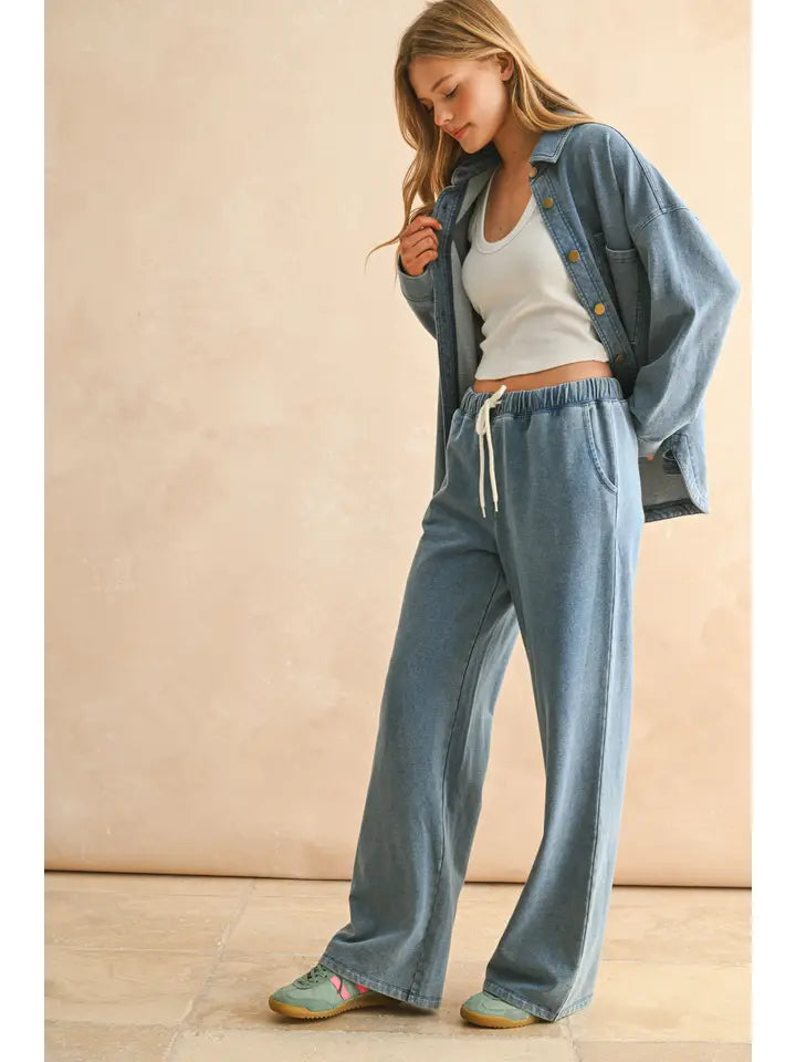 WASHED KNIT PANTS