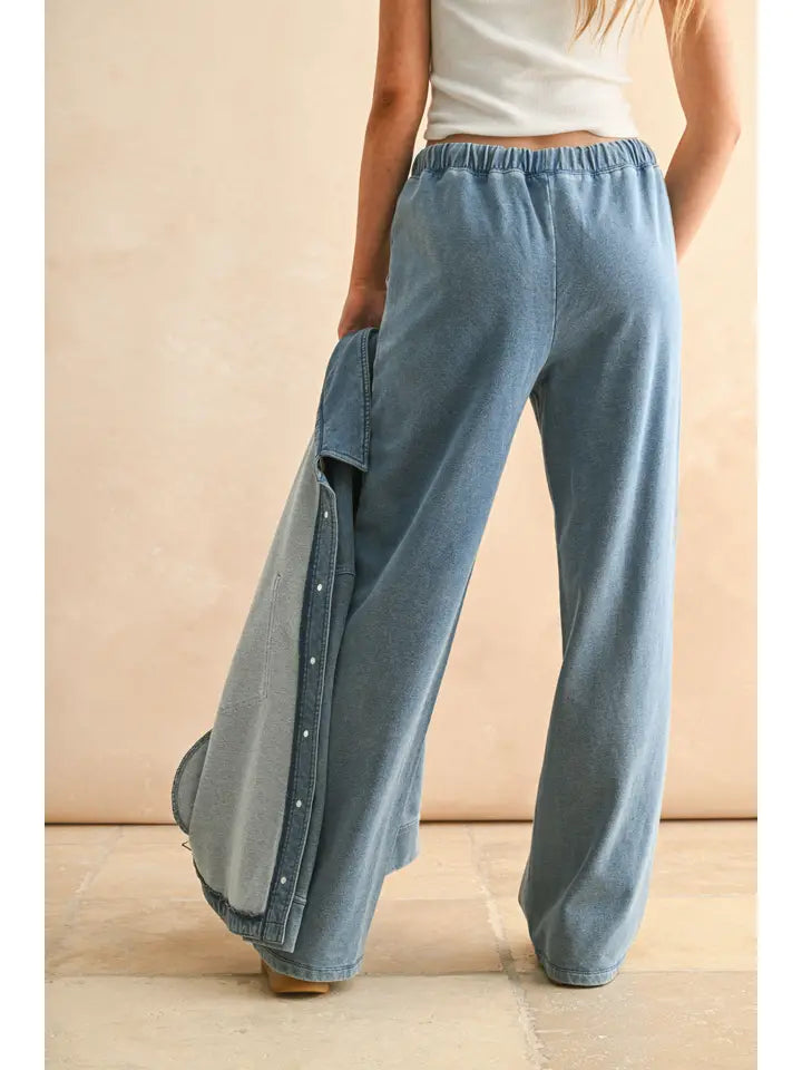 WASHED KNIT PANTS