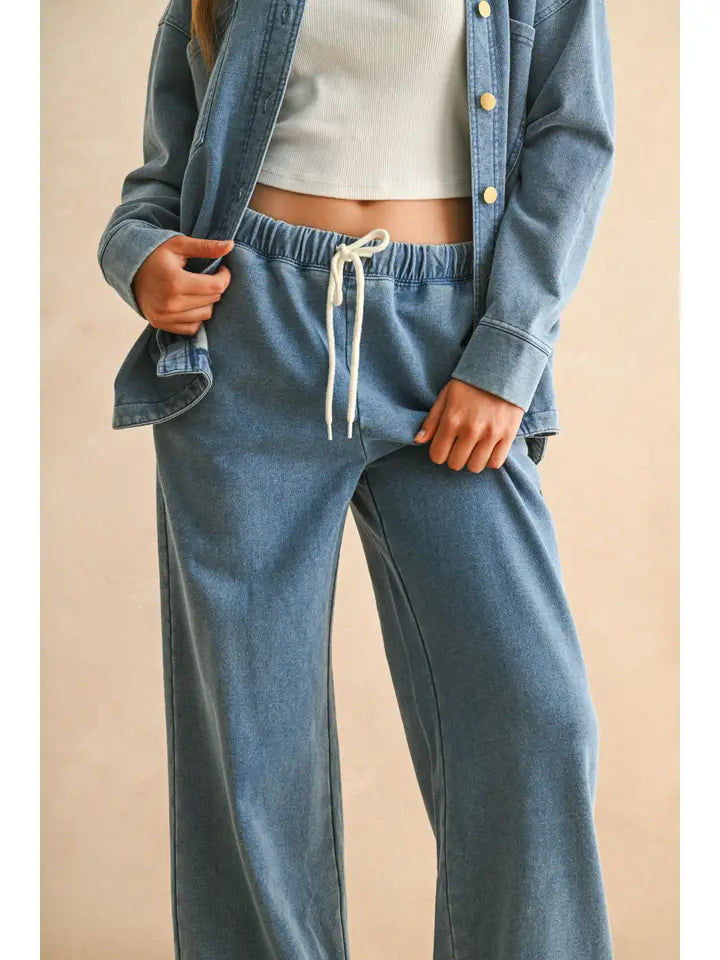 WASHED KNIT PANTS