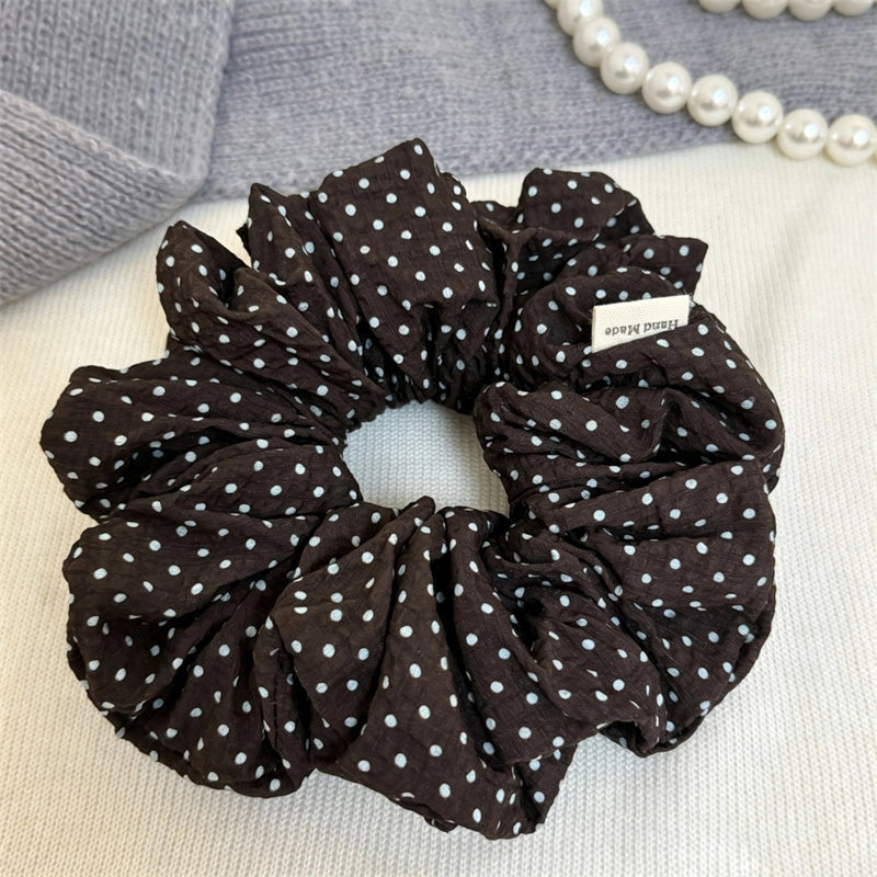 POLKA DOT SCRUNCHIE - BROWN