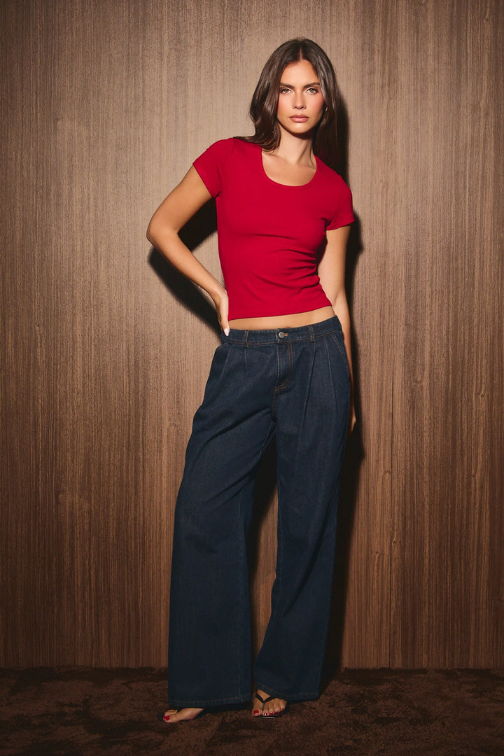 ROUND NECK BABY TEE - RED