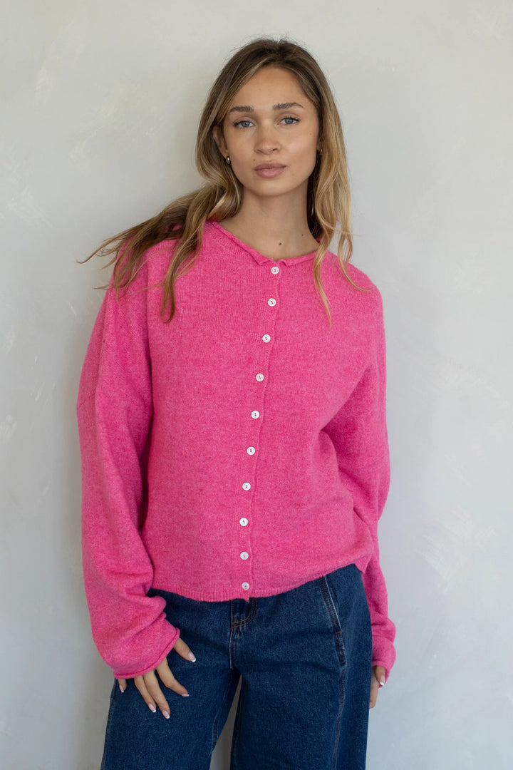 PIPER CARDIGAN - BUBBLEGUM