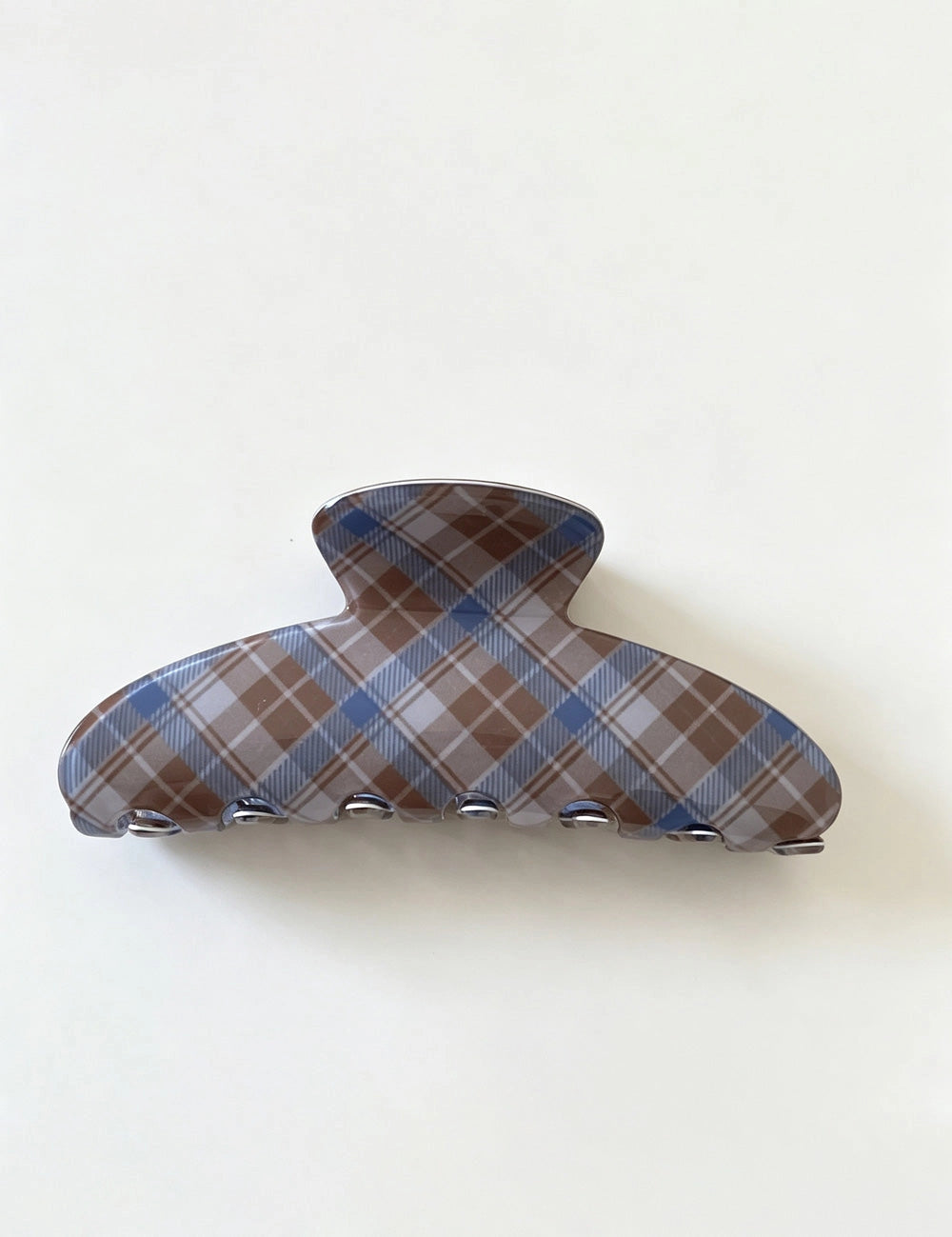 ACETATE PLAID CLAW CLIP