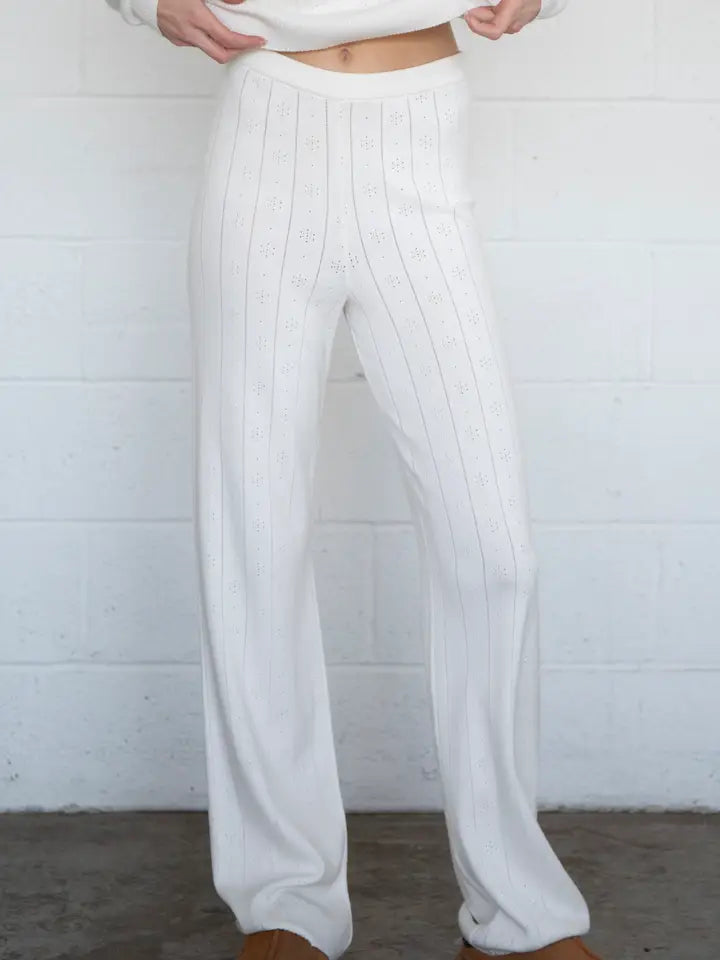 KNIT POINTELLE PANTS