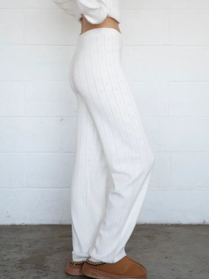 KNIT POINTELLE PANTS